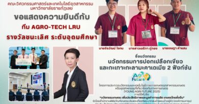  ทีม AGRO-TECH LRU คว้ารางวัลชนะเลิศ ระดับอุดมศึกษา นวัตกรรมการปอกเปลือกเขียวและกะเทาะกะลามะคาเดเมีย 2 ฟังก์ชัน