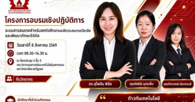วันเสาร์ที่ 8 สิงหาคม พ.ศ.2569 อบรมเชิงปฏิบัติการระบบสารสนเทศสำหรับสหกิจศึกษาและฝึกประสบการณ์วิชาชีพ